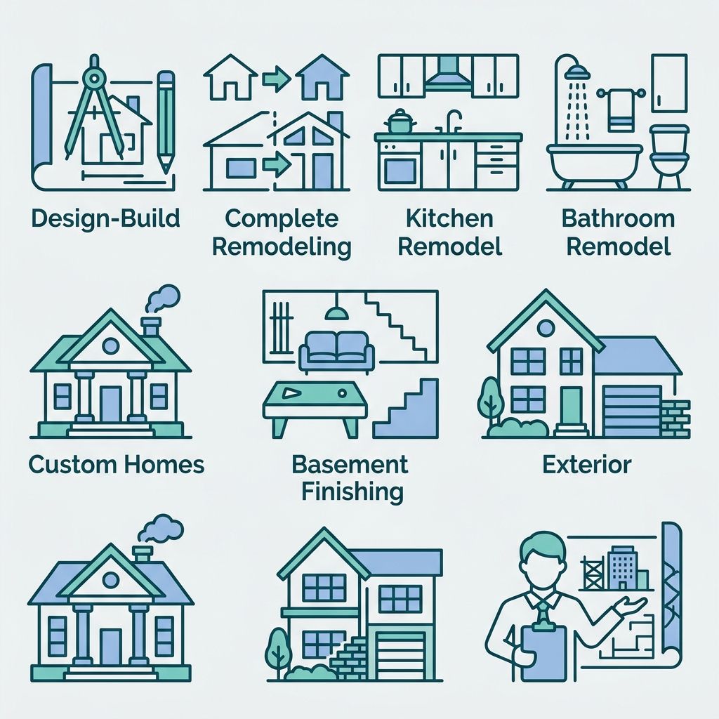 Icon set for ACN Construction remodeling services in South Denver
